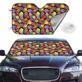 thumbnail image 3 of Lsque Hawaiian Style Car Windshield Sun Shade | Accordion Folding Style Auto Shade for Car Truck SUV Van | Blocks UV Rays Sun Visor Protector | Medium, 3 of 7
