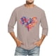 thumbnail image 1 of Camisas de Manga Larga para los Hombres Día de San Valentín Impresión Cuello Redondo Moda Casual, Mezcla de Poliéster de Lino de Algodón para Primavera Verano, 1 of 1