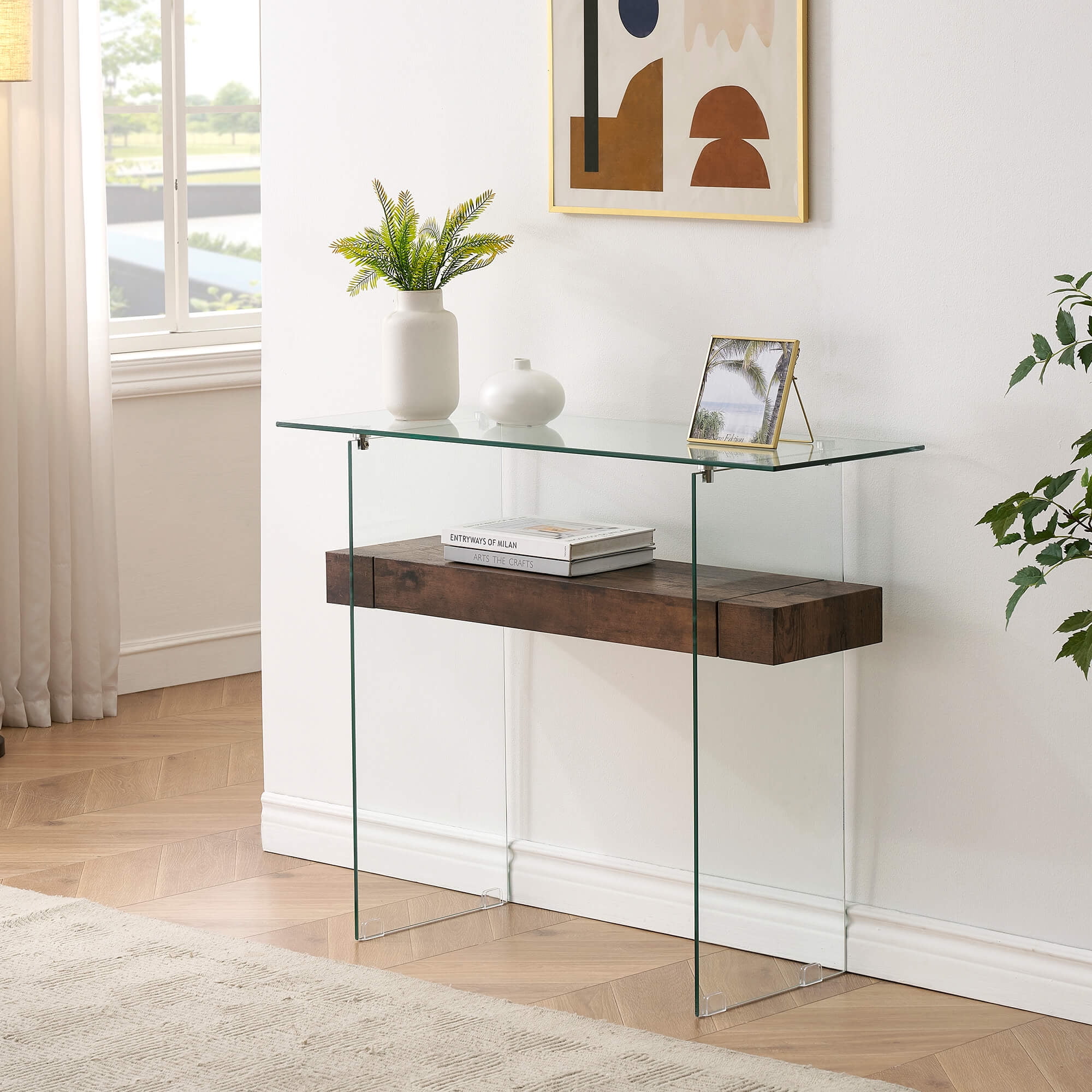 Milan glass cheap console table