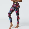 thumbnail image 3 of SCSAlgin Women's 80s Leggings Neon Artistic Splash Printed Buttery Soft Stretchy Pants, 3 of 5