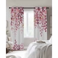 thumbnail image 3 of Pink Eucalyptus Blackout Curtains 63 Inches Length, Botanical Branch Farmhouse Floral Window Treatment Thermal Insulated Drapes for Bedroom Living Room 2 Panels 84x63 Inches, 3 of 8
