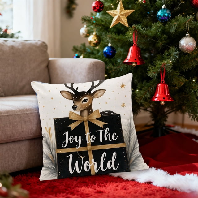 xihome Juego de fundas de cojn navideñas de 45x45 cm para sof o sala de estar. Cojn navideño de polister.