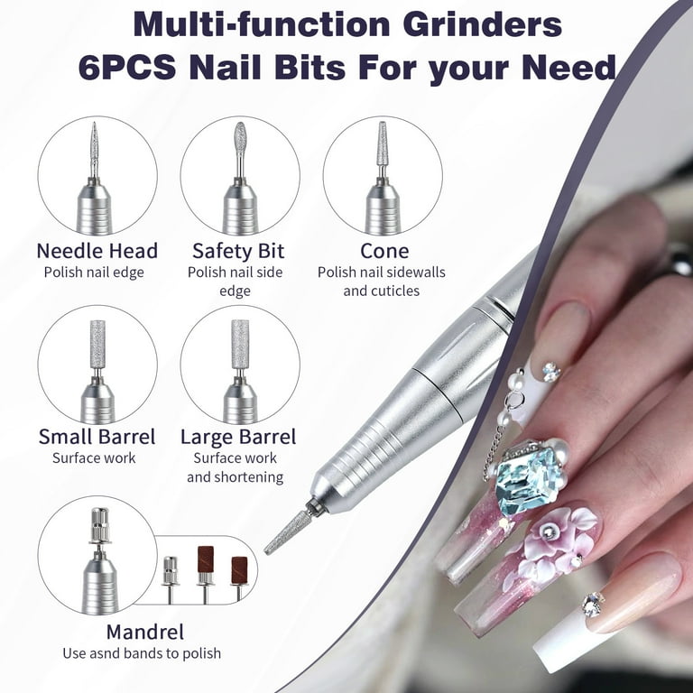 Nail Drill セット ネイルアート用品 Wireless Electric Nail Drill Professional, 45000RPM Machine Bits