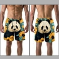thumbnail image 3 of luoweisi Men's Beach Shorts Quick Dry Swim Trunks with Mesh Lining Panda Sunflower 2XL, 3 of 5