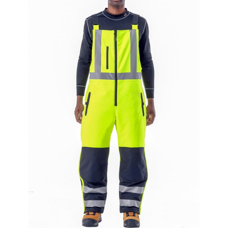 Refrigiwear HiVis Lime / Black Insulated Softshell High Bib Overalls 7497RBLMXLGL2 - XL