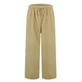 thumbnail image 4 of Women's Fashion Plush Casual Pants Solid Color Loose Comfortable Plush Warm Trousers for Soft and Cozy Everyday Wear,Khaki,2XL, 4 of 8