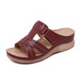 thumbnail image 2 of Mujer Tacón ortopédico Slip On Open Toe Mules Sandalias Zapatos Nuevas zapatillas, 2 of 2