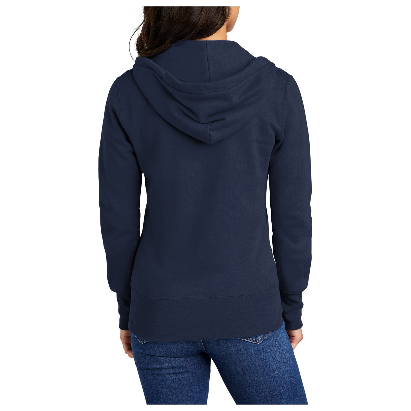 Mafoose Women's Core Fleece Full-Zip Long Sleeve Hooded Cozy Sweatshirt Navy L