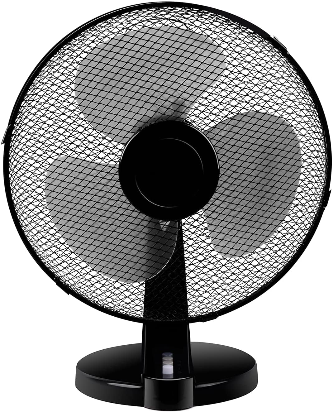 Portable Pedestal Air Circulator Black Simple Deluxe 3 Speed 16-inch Table Fan with Adjustable Tilt Auto-Oscillating