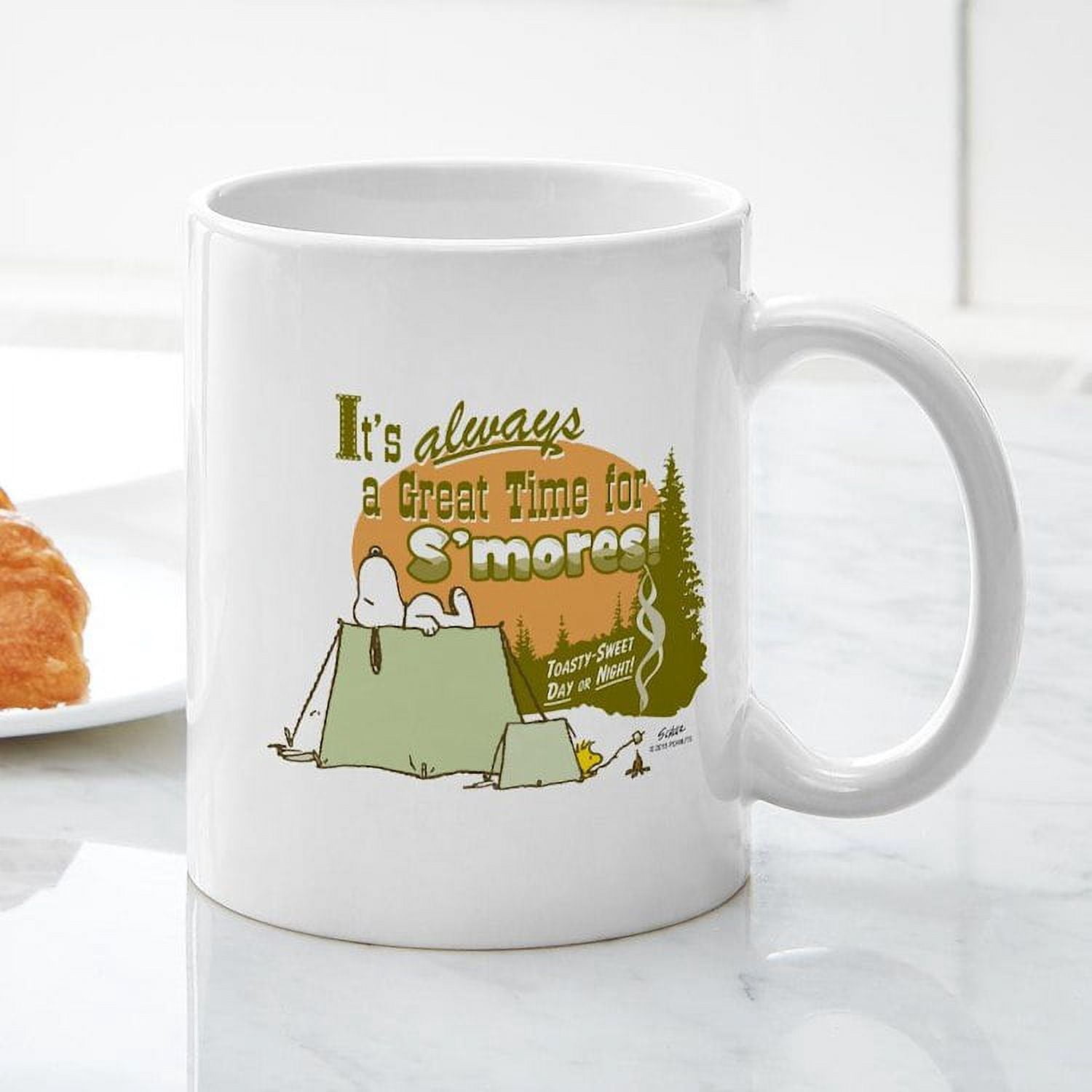 CafePress - Snoopy Smores Mugs - 11 oz Ceramic Mug - Novelty Coffee Tea Cup