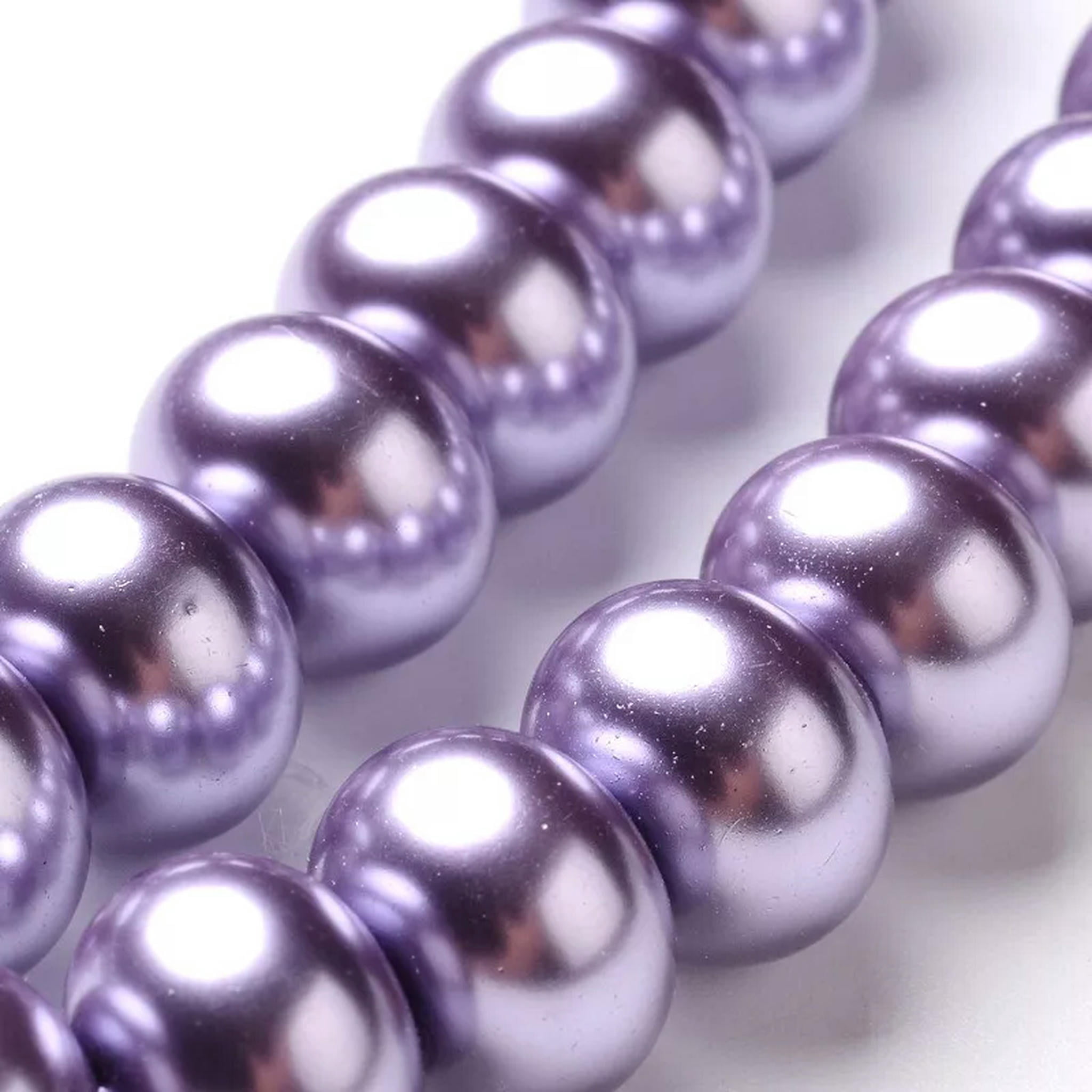 U8MO 10 Strd Rondelle Glass Pearl Beads Round Loose Spacer Decoration Jewelry 5~12mm