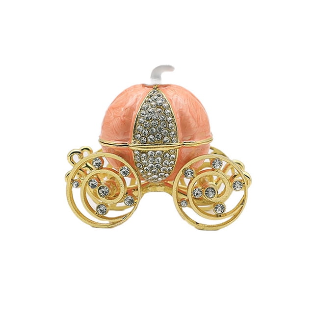 Guardurnaity Adornos de carruaje de calabaza portátil joyero multiusos hueco delicado diseño especial organizador hogar boda Ropa, zapatos y accesorios Miscelánea Naranja Guardurnaity AP015859-03