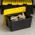 thumbnail image 5 of IRIS 45 Qt Black Plastic Stackable Storage Bin with Lid Tote, Plastic Storage Container with Lid, 4-Pack, 5 of 10