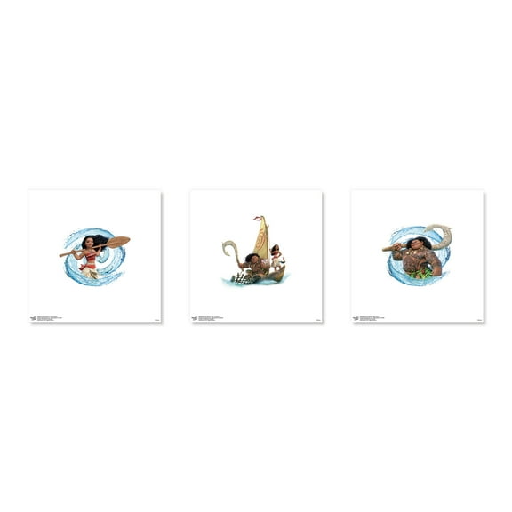 Gallery Pops Disney Moana - Living Water Wall Art Bundle (3-Pack), Unframed Version, 12" x 12"