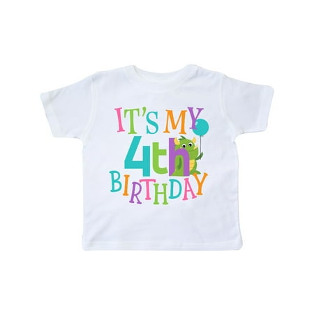 

Inktastic 4th Birthday Party Cute Monster Gift Toddler Boy or Toddler Girl T-Shirt
