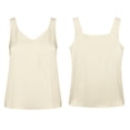 thumbnail image 4 of Alun Summer Satin Tank Tops for Women Lightweight Breathable V-Neck Sleeveless Wide Shoulder Strap Camisole Loose Comfortable Casual Wear 2-Beige L, 4 of 4