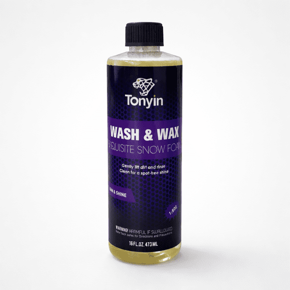 Tonyin Wash & Wax Exquisite Snow Foam Shampoo con Cera para Auto 373 ml | Limpieza Profunda y Brillo Protector | Detailing Automotriz