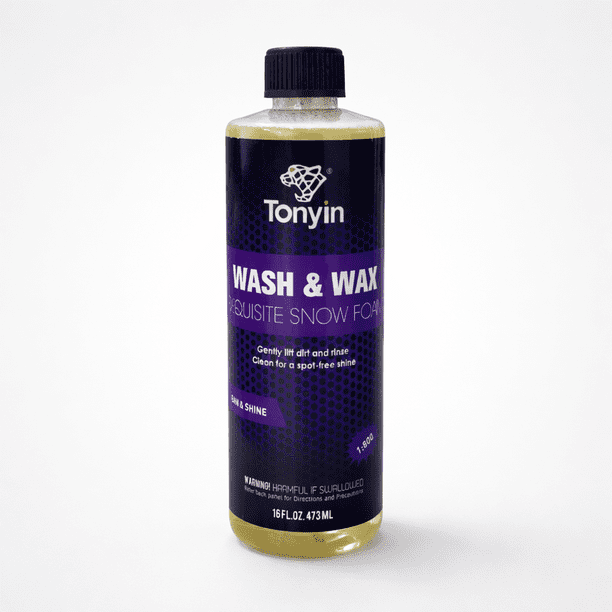 Tonyin Wash & Wax Exquisite Snow Foam Shampoo con Cera para Auto 373 ml | Limpieza Profunda y Brillo Protector | Detailing Automotriz