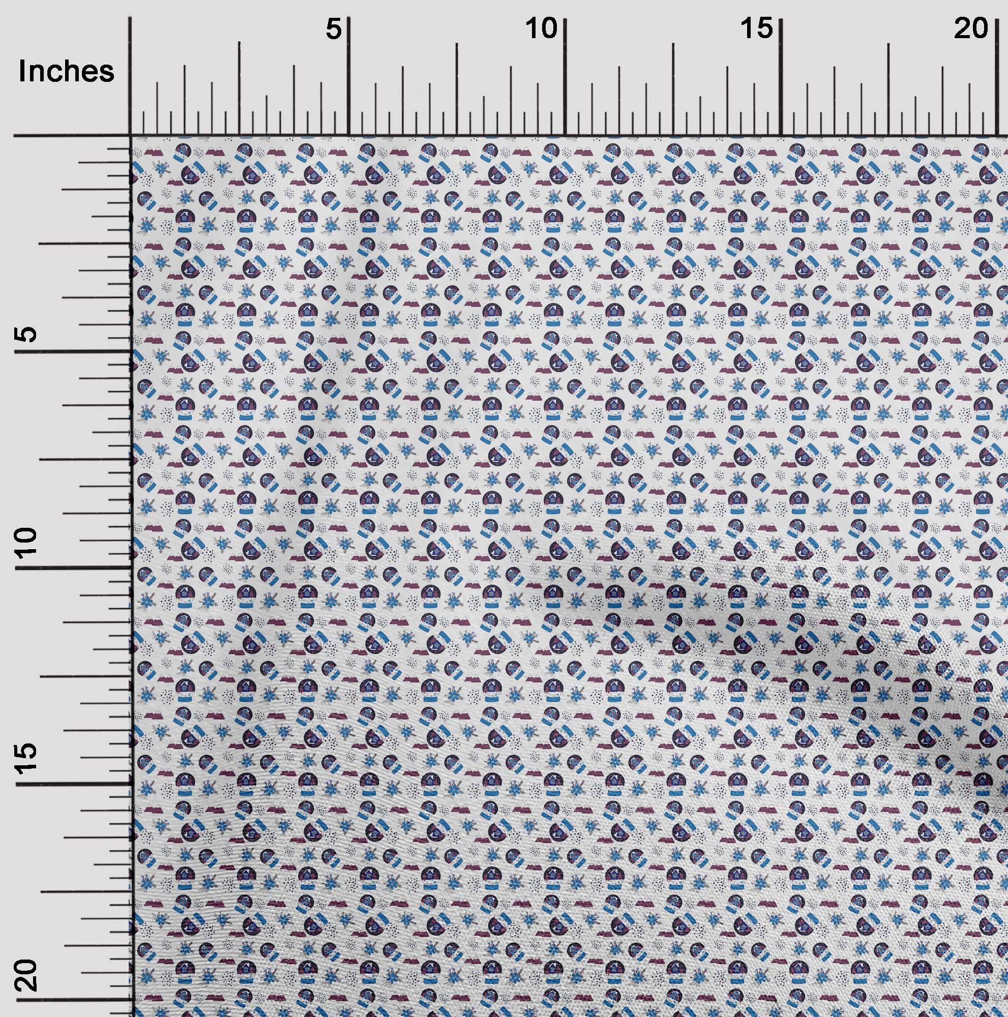 oneOone Cotton Silk Blue Fabric Christmas Sewing Craft Projects Fabric Prints By Yard 42 Inch Wide