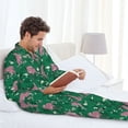 thumbnail image 6 of Kdxio Tropical Leopard Men’s Pajama Set Pajamas For Men 2 Piece PJ Set with Men Pajama Pants and Long Sleeve T-Shirt Lounge Set-XX-Large, 6 of 7