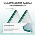 thumbnail image 6 of BARONAGE Double Sliding Shower Door 68-72" W x 76" H, Frameless Shower Doors with 3/8" (10mm) Thick Tempered Glass (No Soft-Close Buffer), Brushed Nickel, 6 of 10