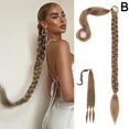 thumbnail image 1 of Brown black Long Real Thick Clip In As Human Hair Extensions Pony Tail Wrap O S8 J6P4, 1 of 9