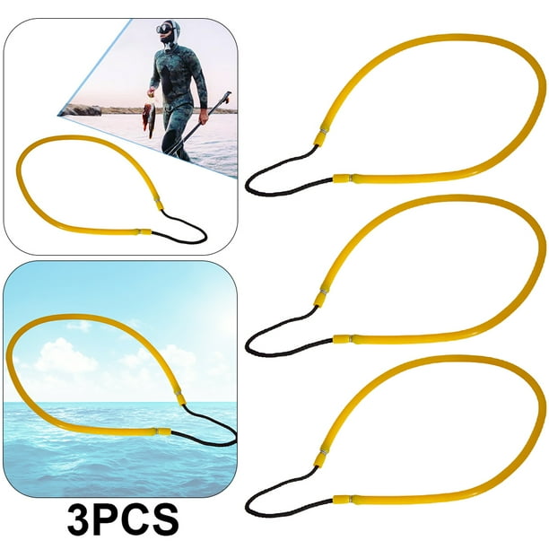 Likrtyny Pértiga Fusil Goma Mano Pesca para Arpón Pesca Submarina Buceo (Amarillo)