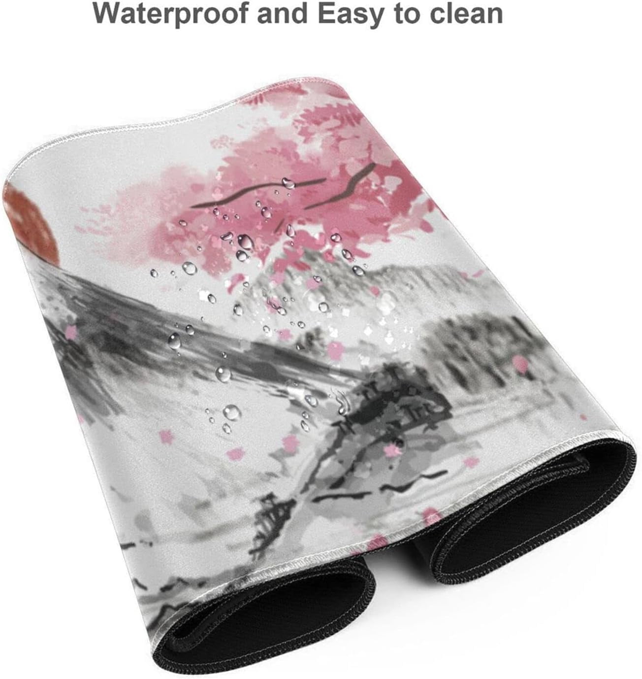 Japanese Mouse pad Cherry Blossom Gaming Mouse pad Extended XL Mousepad Non Slip Stitched Edges Office Desk pad 31.5 X 11.8 Inch
