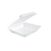 Dart® Foam Hinged Lid Containers, 7.5 x 8 x 2.2, White, 200/Carton 80HT1R