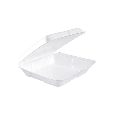 Dart® Foam Hinged Lid Containers, 7.5 x 8 x 2.2, White, 200/Carton 80HT1R