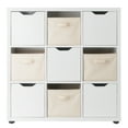 thumbnail image 3 of Contemporary Home Living 3-Tier Wooden Storage Cabinet with Foldable Baskets - 37.5" - White, 3 of 3