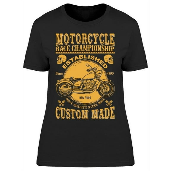 . Motorcycle Race T-Shirt Women -Image by Shutterstock, Female Large