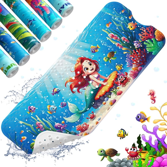Alfombra de baño XIYUNTE 102x41 cm antideslizante para niños con diseño de sirena