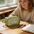 thumbnail image 3 of Under $1 Transparent Pencil Case, Large Capacity Clear Pen Pouch with Slim Portable Design, Stationery Organizer for Classroom Office Supplies, 3 of 5