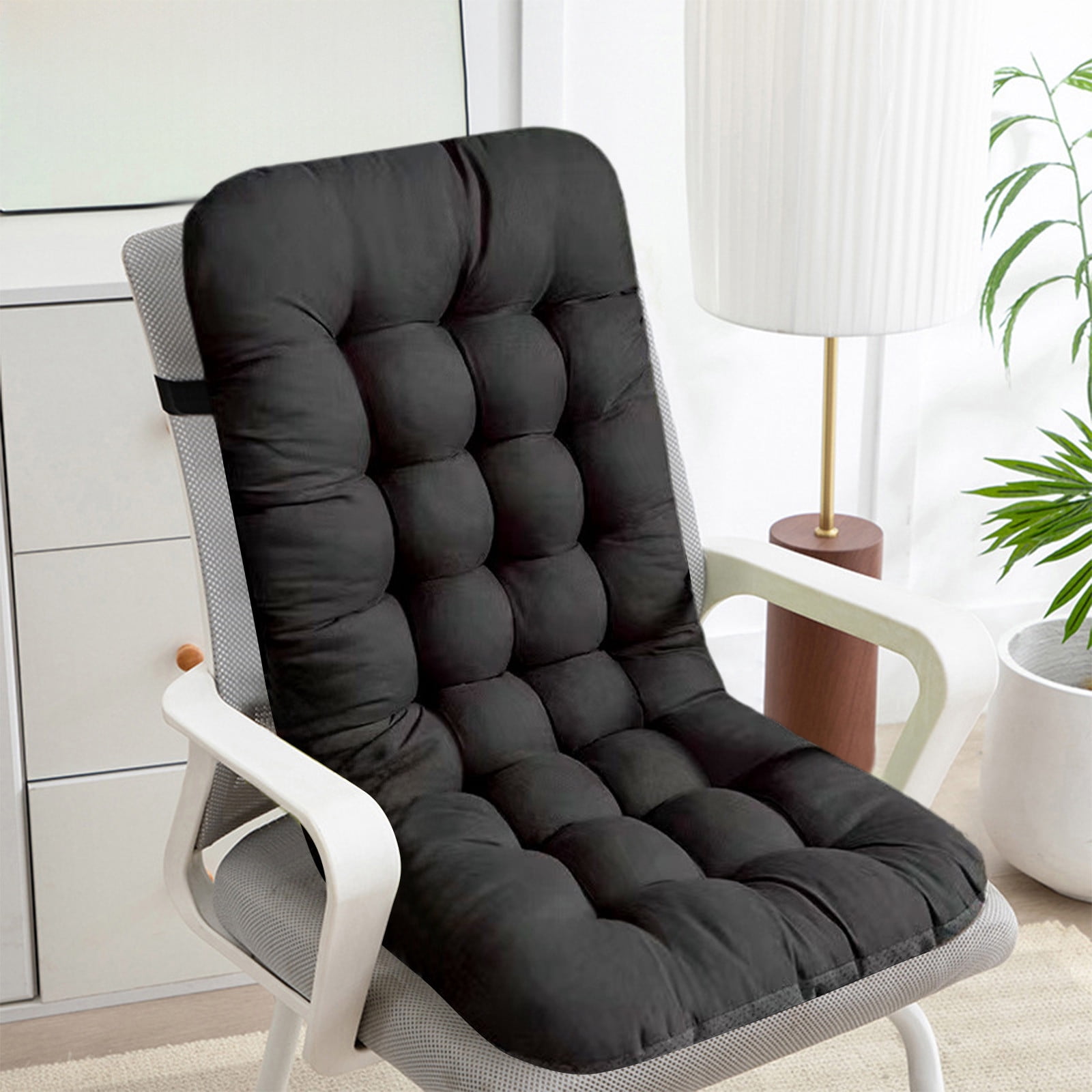 DeskAKBK Office Chair Cushion with Thickened Foam Support for Garden Outdoor Patio Sun Lounger, Ergonomic Seat Cushion for Office Chair, Car, Recliner, Rocking Chair - 37x17 Inches, Black
