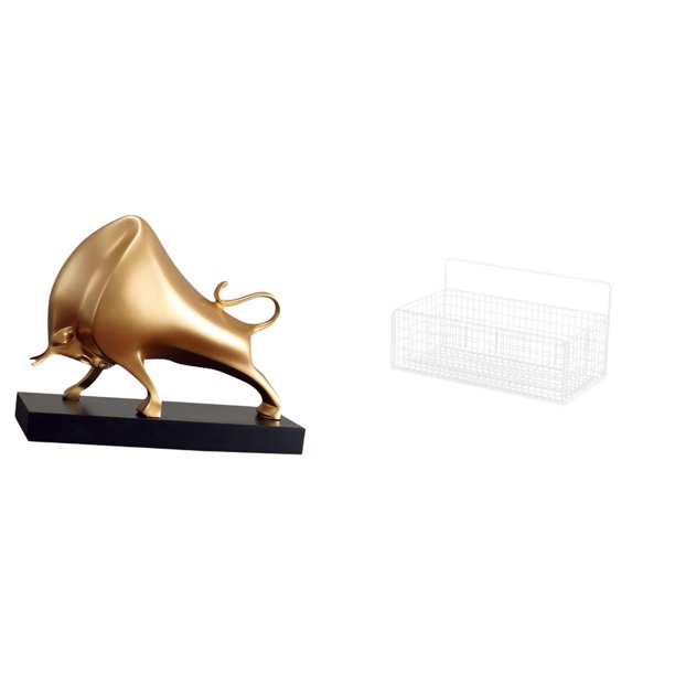 Escultura Abstracta De Buey, Decoración De Mesa Con Estantes Flotantes De Alambre Para Sala De Estar Moderna, Dormitorio, Cocina, Baño, Entrada Y Almacenamiento.