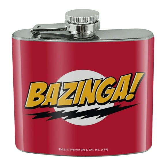 The Big Bang Theory Sheldon Bazinga Stainless Steel 5oz Hip Drink Kidney Flask