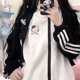 thumbnail image 1 of Sanrio-uniforme de béisbol de Hello Kitty, chaqueta de cuello alto con cremallera, estilo universitario, Kawaii, informal, deportivo, Kuromi, dibujos animados, 1 of 4