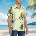 thumbnail image 3 of Rateoe Avocado for Exercise Pattern Men’s Hawaiian Shirt – Short Sleeve Button-Down Tropical Beach Shirt, Lightweight & Breathable Casual Aloha Shirt with Pocket,3X-Large, 3 of 7