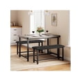 thumbnail image 4 of Ourlova Dining Table Set For 4. Kitchen Table With Benches. Rectangular Dining Room Table Set With 2 Upholstered Benches. 3 Piece Dining Table Set For Small Space. Apartment. Studio, 4 of 5