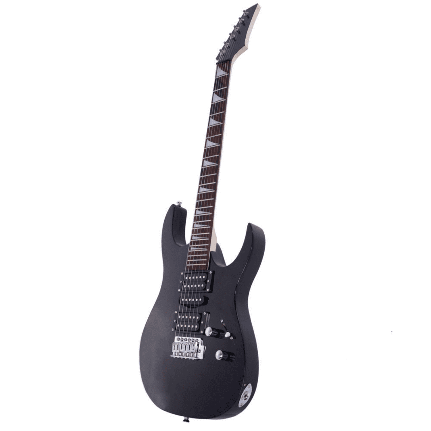 Hassch 39in Beginner Electric Guitar Starter Kit with Bag, Strap, Paddle, Rocker, Cable and Wrench Tool, Black