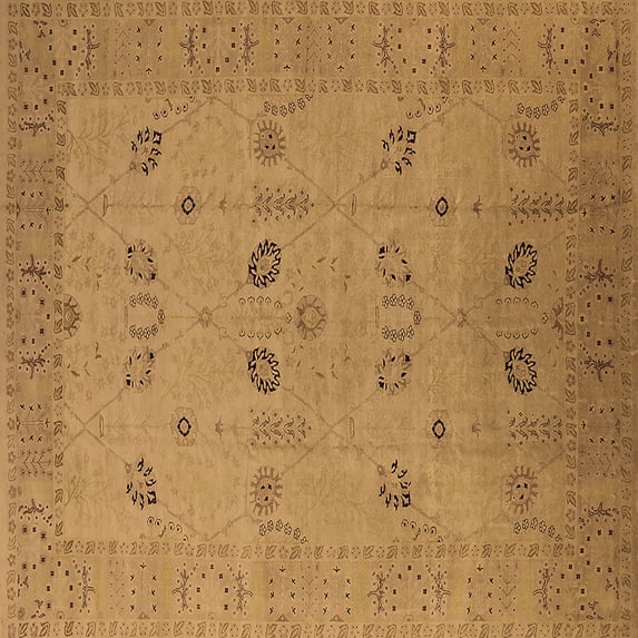 Ahgly Company Indoor Square Oriental Brown Traditional Area Rugs, 5' Square