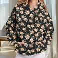 thumbnail image 2 of HomeDM Hoodies Sweatshirts for Women Floral Print Pullover Tops Long Sleeve Drawstring Hooded Shirts with Pocket - Black/S, 2 of 7