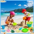 thumbnail image 6 of sixwipe 20 Pcs Beach Toy Set with Storage Bag & Dinosaur Toys, Plastic Sand Play Kit with Sifter Shovels and Folding Bucket, Sandbox Toys for Garden Pool Beach Fun, 6 of 8