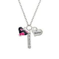 thumbnail image 2 of Delight Jewelry Silvertone Hot Pink Large Cheetah Print Heart Always My Mother Bar Zoe Necklace, 2 of 4