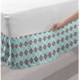 thumbnail image 2 of Stripes Bed Skirt, Vintage Inspired Line Arrangement with 2 Colors Simplistic Art Design, Elastic Bedskirt Dust Ruffle Wrap Around for Bedding Decor, 4 Sizes, Pale Blue and Black, by Ambesonne, 2 of 2