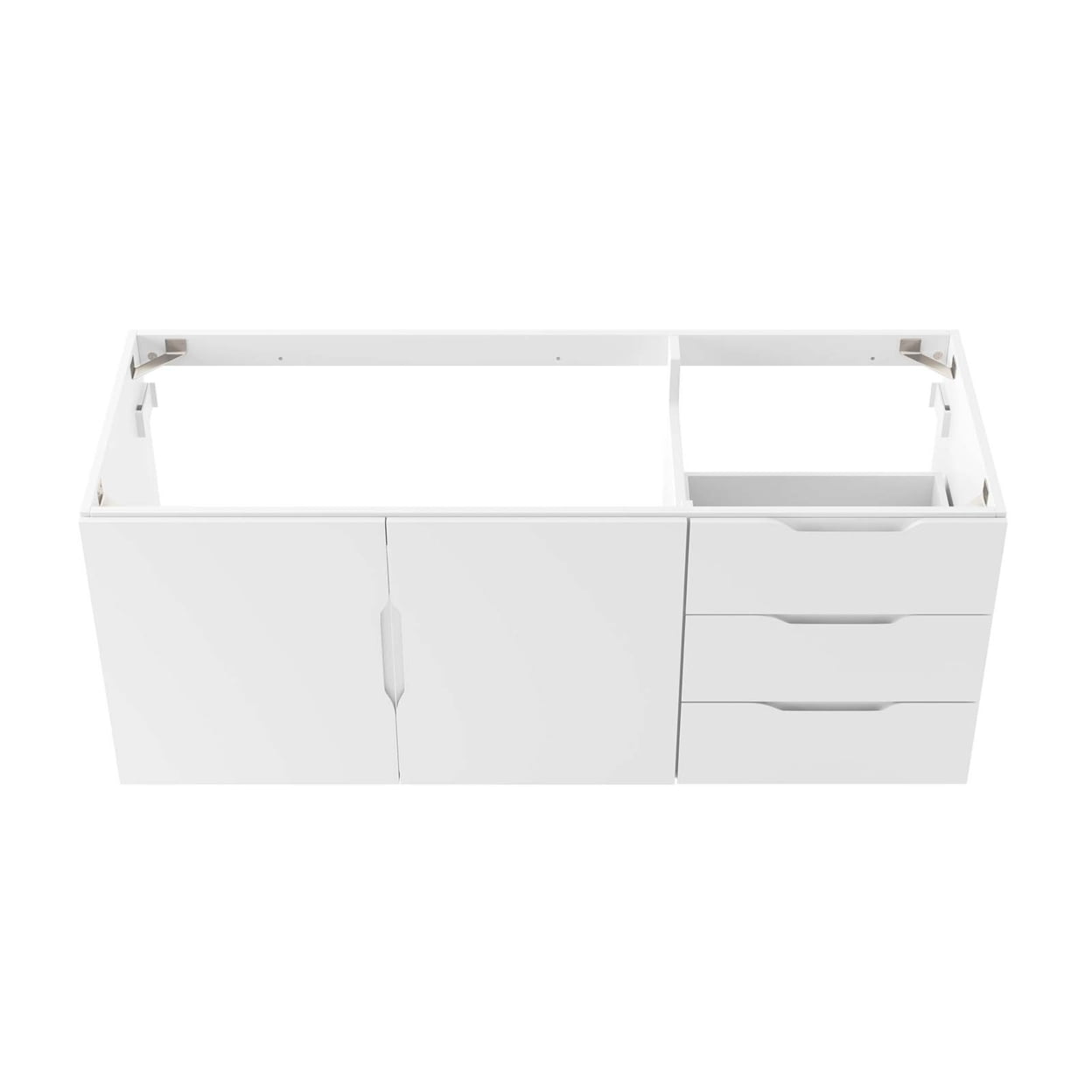 Vitality 48" Double or Single Sink Compatible (Not Included) Bathroom Vanity Cabinet in White