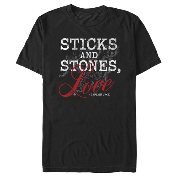 Men's Pirates of the Caribbean: Curse of the Black Pearl Sticks and Stones Love Graphic Tee Black X Large