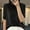 Black, variant on QUNYINEY Short Sleeve Womens Tops Trendy Solid Pullover Casual Crew Neck Shirts Loose Knit Shirts for Women Trendy