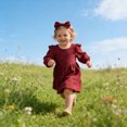 thumbnail image 4 of SGMVNU Toddler Girls 2 Piece Dress Set with Bowknot Hairband Girls Dress Size 8-10 Long Sleeve Dress Spring Summer Clothes(Size 2-3 Years,), 4 of 7